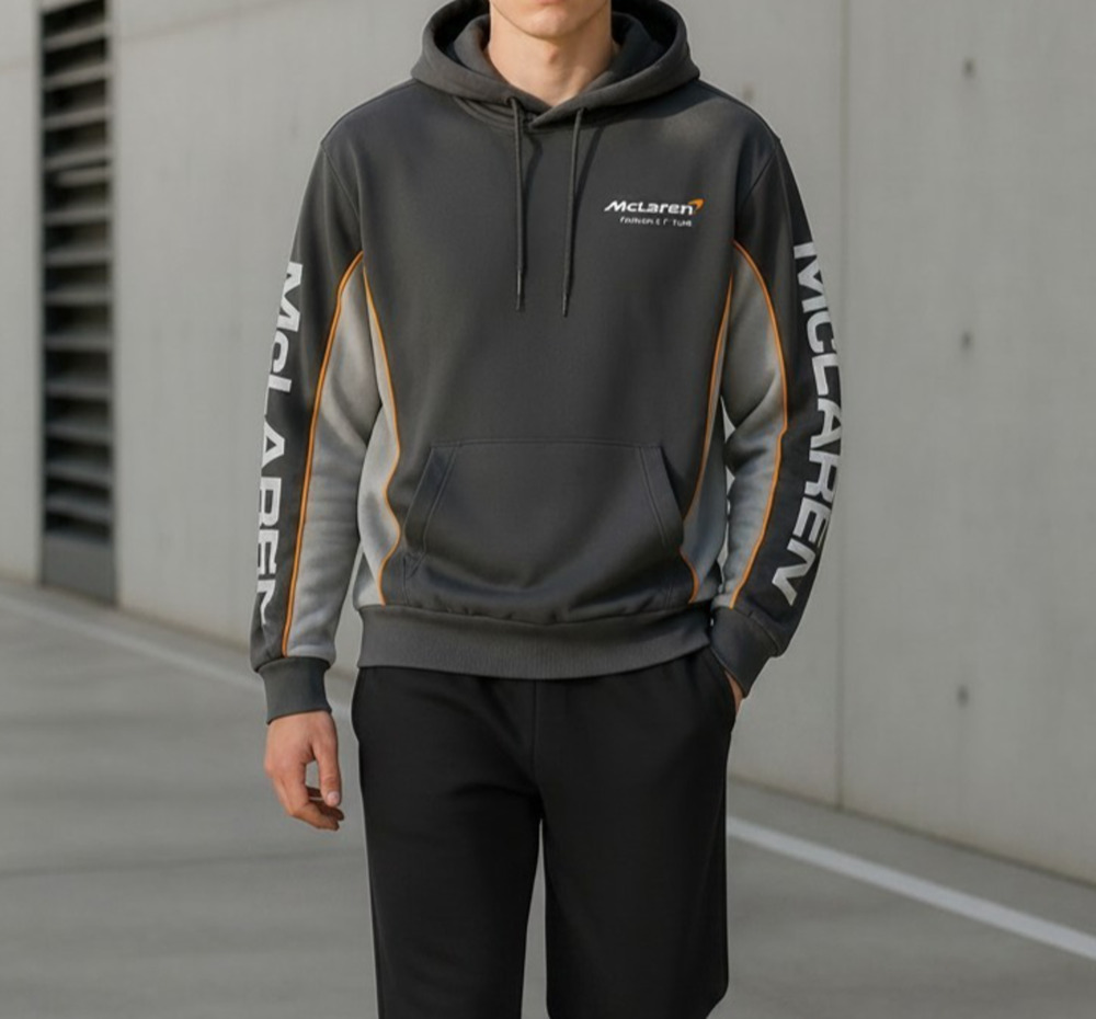 McLaren Formula 1 Team Men's Gray Pullover Hoodie Size Small Racing Fan Apparel